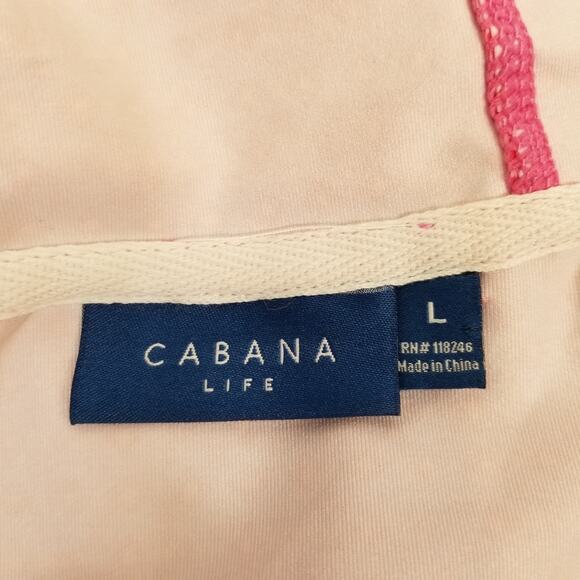 Cabana Life Women's Hooded Long Sleeve SPF Pink Beach Cover Up Size Large - Picture 3 of 7